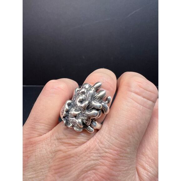Sterling silver fungi coral ring size 7 - Picture 2 of 11